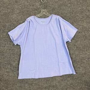 Beautiful By Lawrence Zarian Classic Knit Short Sleeve Top Size XL Purple Casual